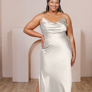 Revelry Satin Skye Bridesmaid Dress - Soft Champagne
